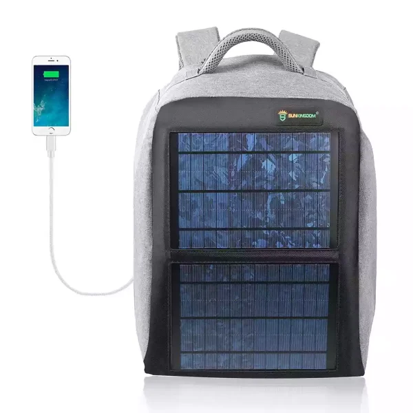 Portable 12w solar backpack with solar panel
